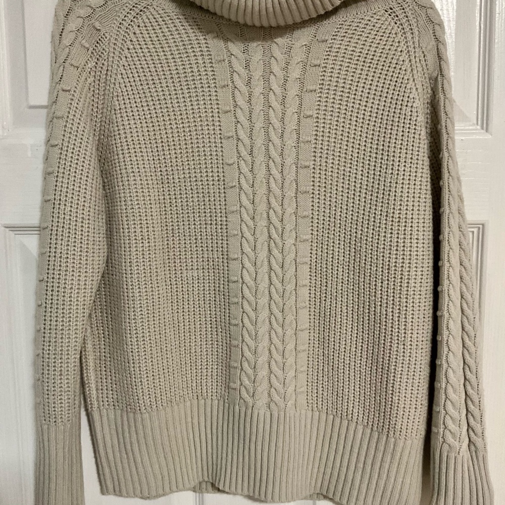 Cozy Cream Cable Knit Turtleneck Sweater very warm and cozy!! Acrylic